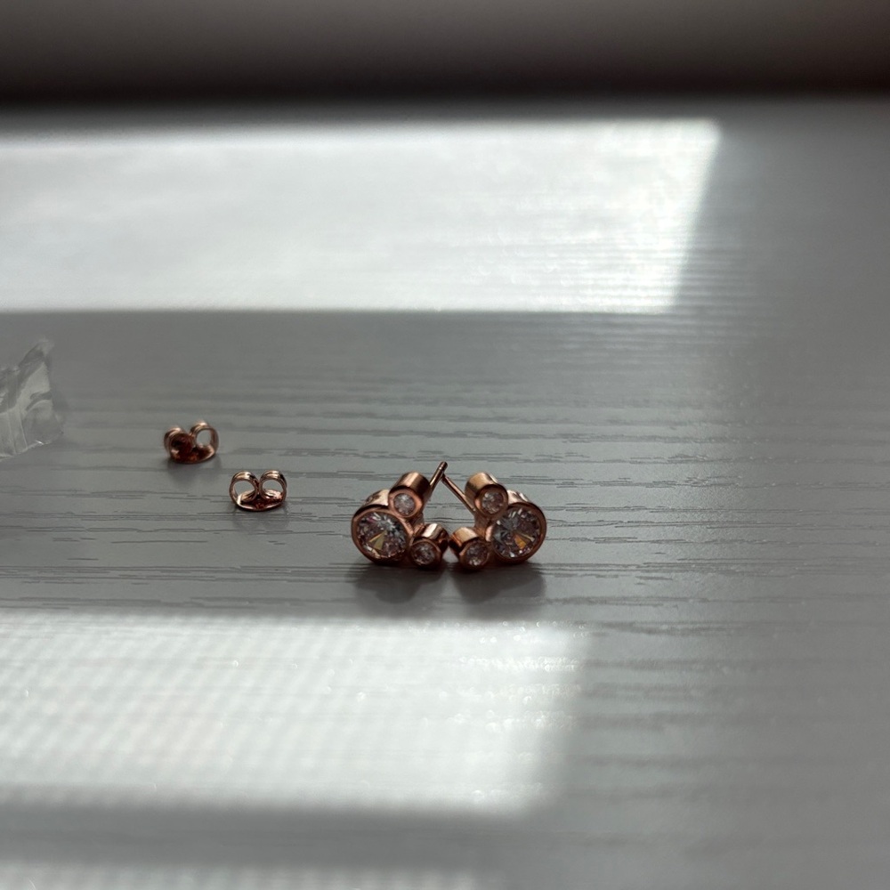 Elegant Rose Gold Stud Earrings